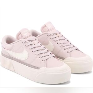 Nike Women's Light Pink and White Sneakers